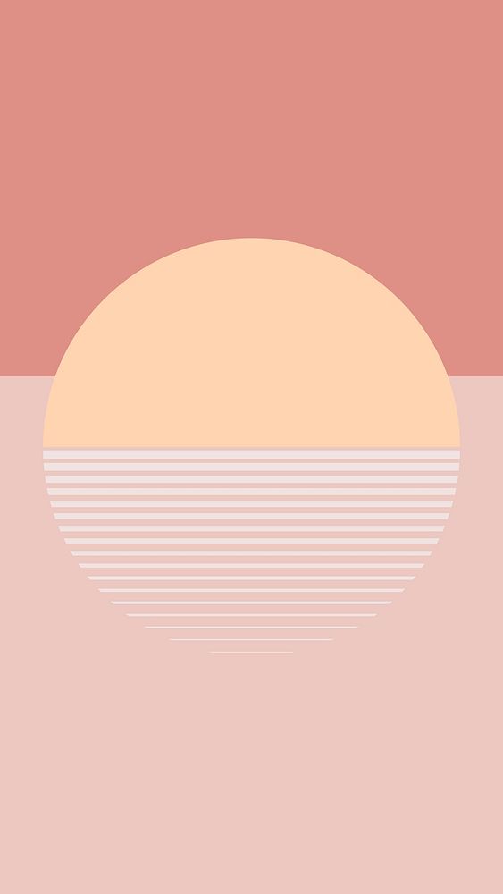 Nude pink sunset geometric mobile lock screen aesthetic
