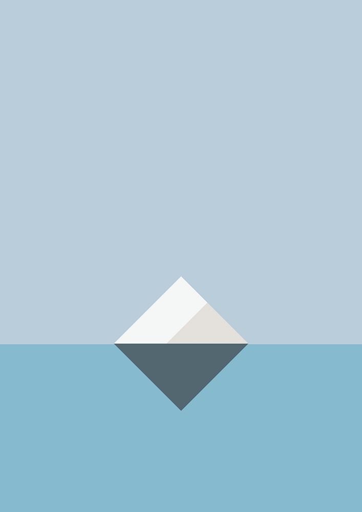 Winter blue iceberg background in minimal style