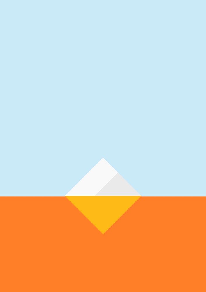 Bright summer iceberg background in minimal style
