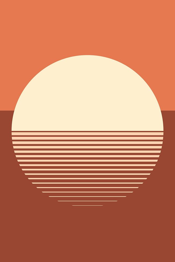 Sunset aesthetic background in orange