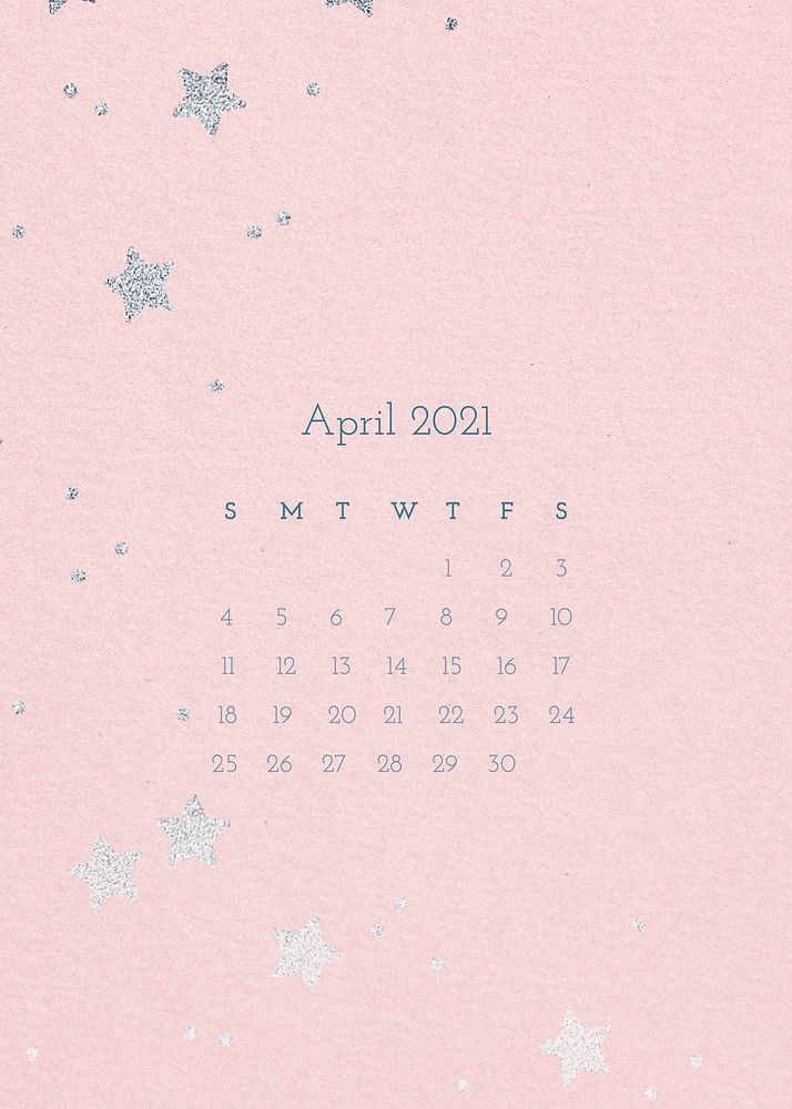 April 2021 calendar editable template vector with watercolor paper texture