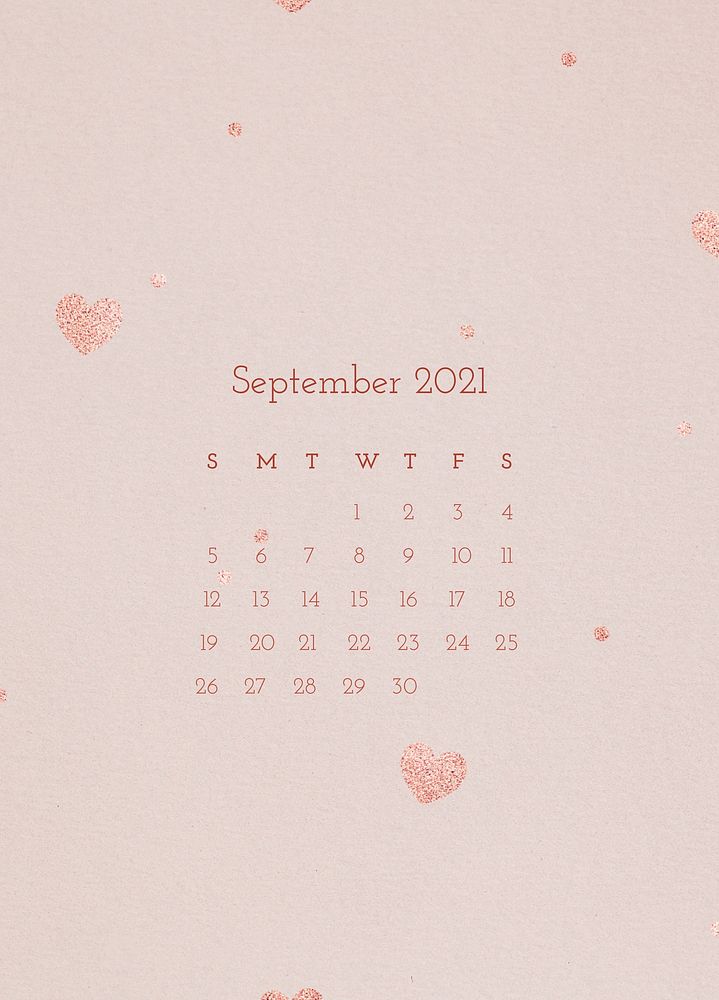Calendar 2021 September printable with abstract watercolor background