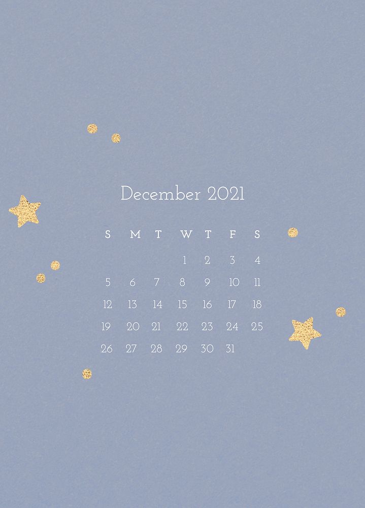 Calendar 2021 December editable template psd cute pattern background