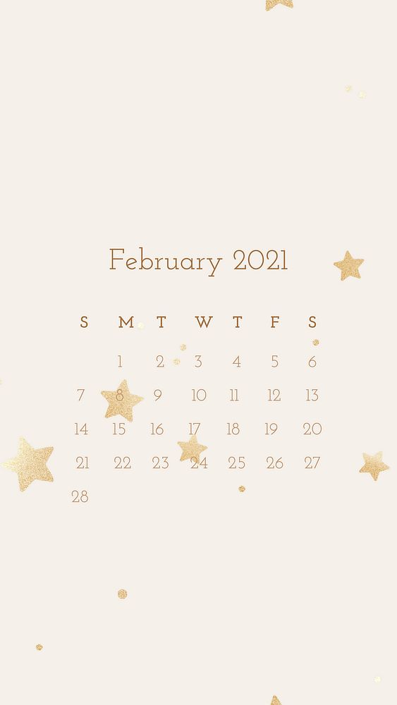 Calendar 2021 February editable template vector with abstract watercolor background