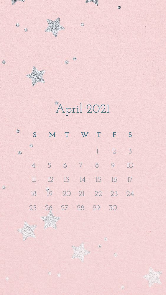 Calendar 2021 April editable template vector with abstract watercolor background