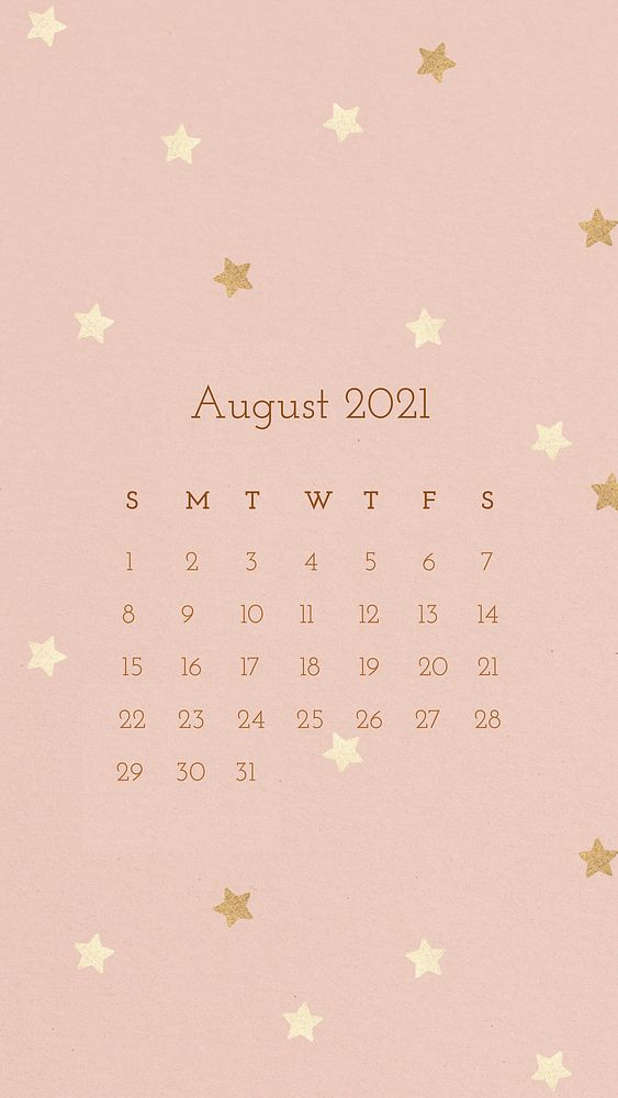 Calendar 2021 August editable template vector with abstract watercolor background