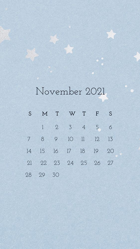 Calendar 2021 November editable template vector with abstract watercolor background