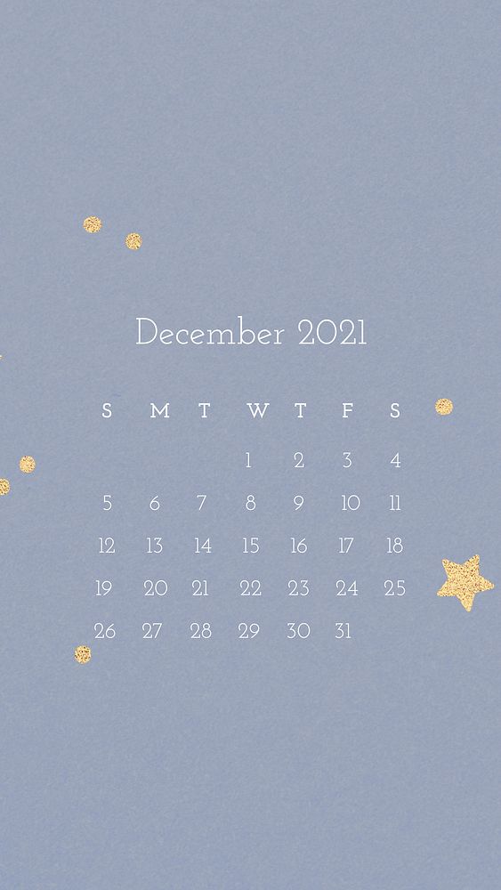 Calendar 2021 December printable with abstract watercolor background