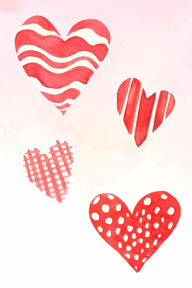 Red heart sticker collection Valentine day edition  