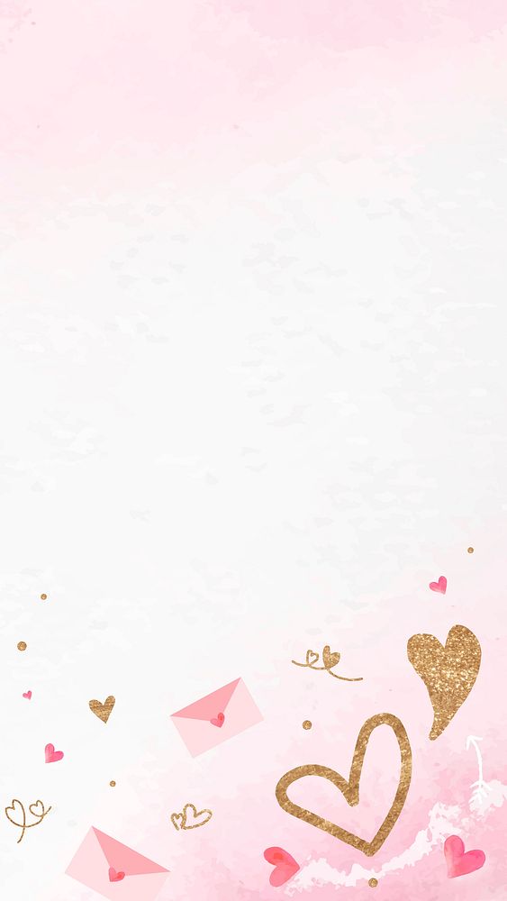 Valentine&rsquo;s love letter frame social media story with glittery heart