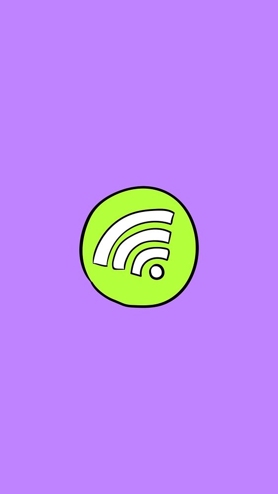 Green wifi icon psd background social media doodle illustration