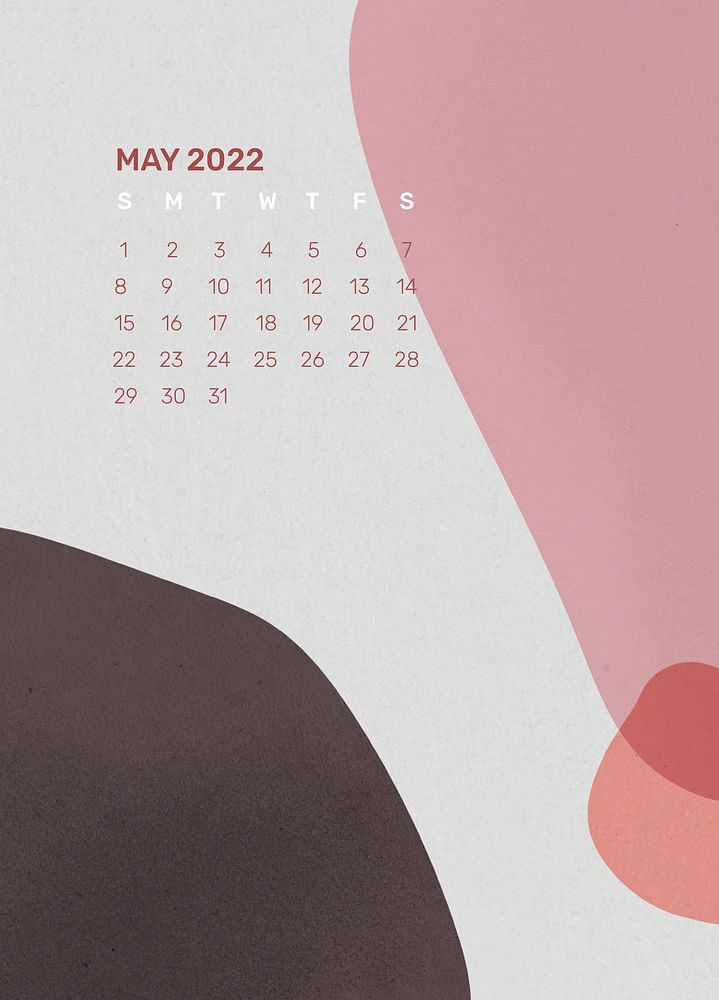 Abstract 2022 May calendar template, editable monthly planner psd