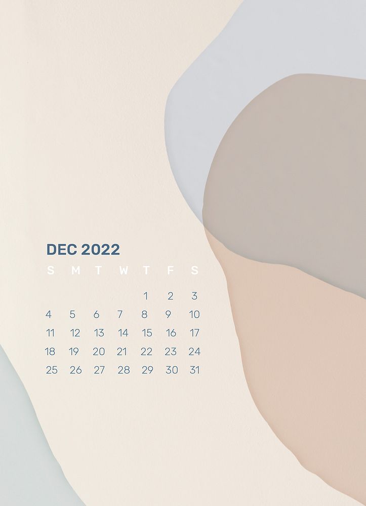 Aesthetic December 2022 calendar, monthly planner
