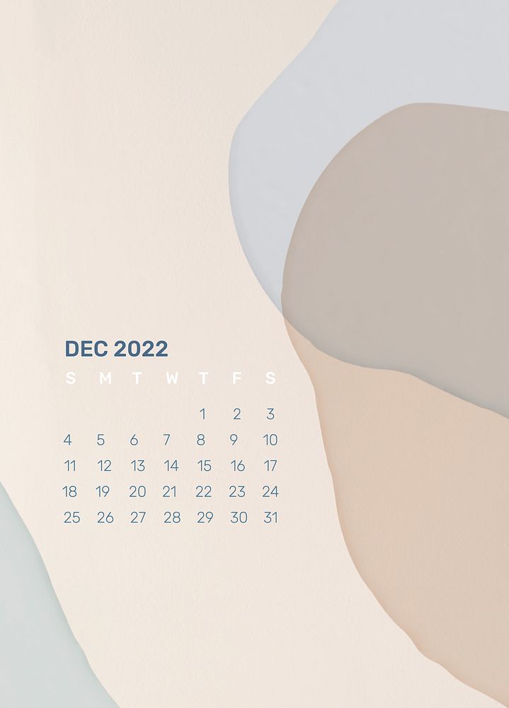 Aesthetic December 2022 calendar template, editable monthly planner psd