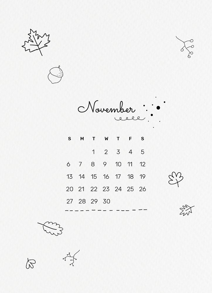 Cute November 2022 calendar, monthly planner