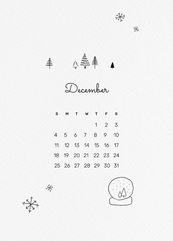 Cute December 2022 calendar template psd, editable monthly planner