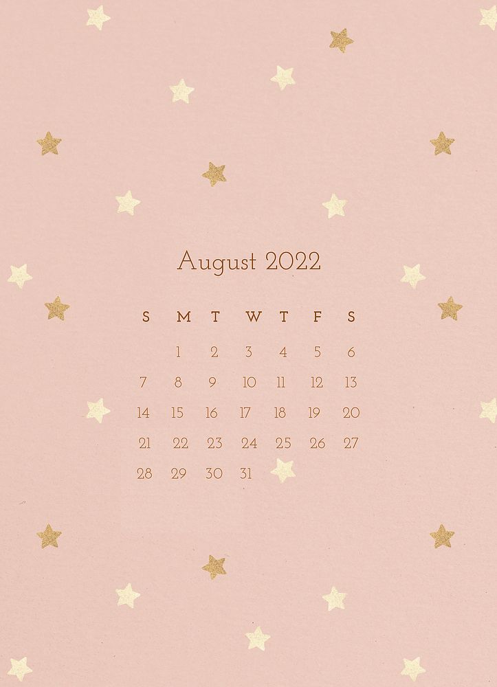 2022 August calendar template, monthly planner editable vector