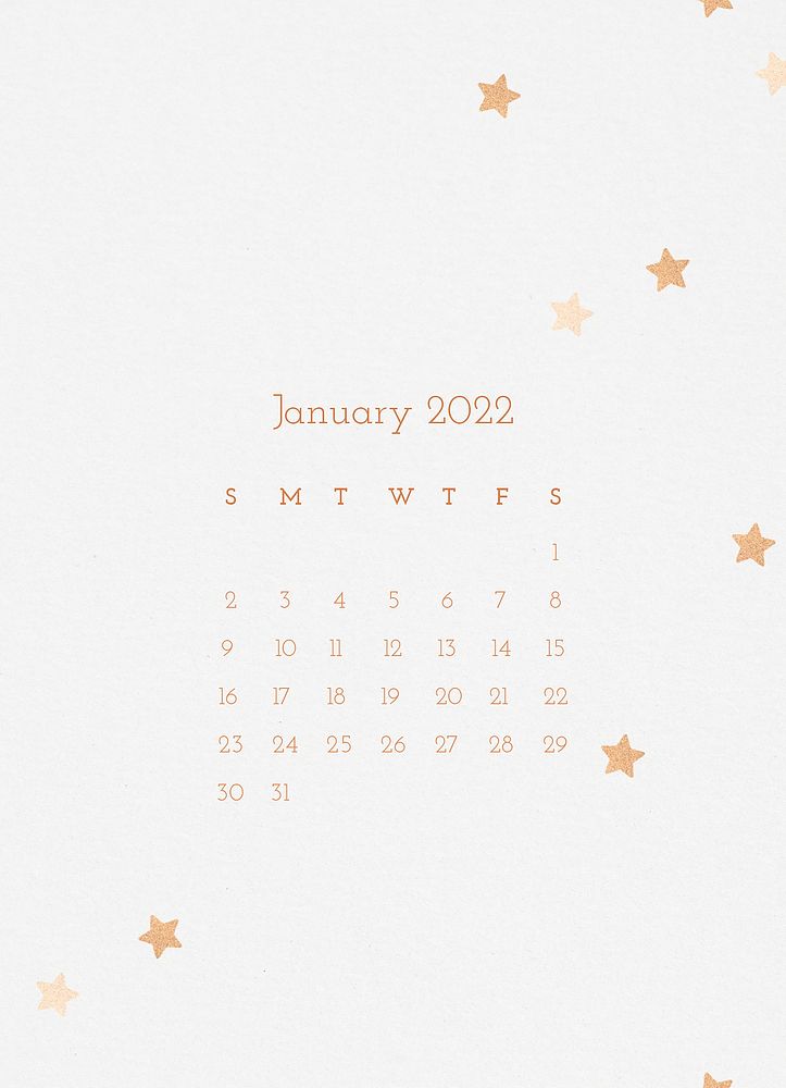 Cute January 2022 calendar template, editable monthly planner vector