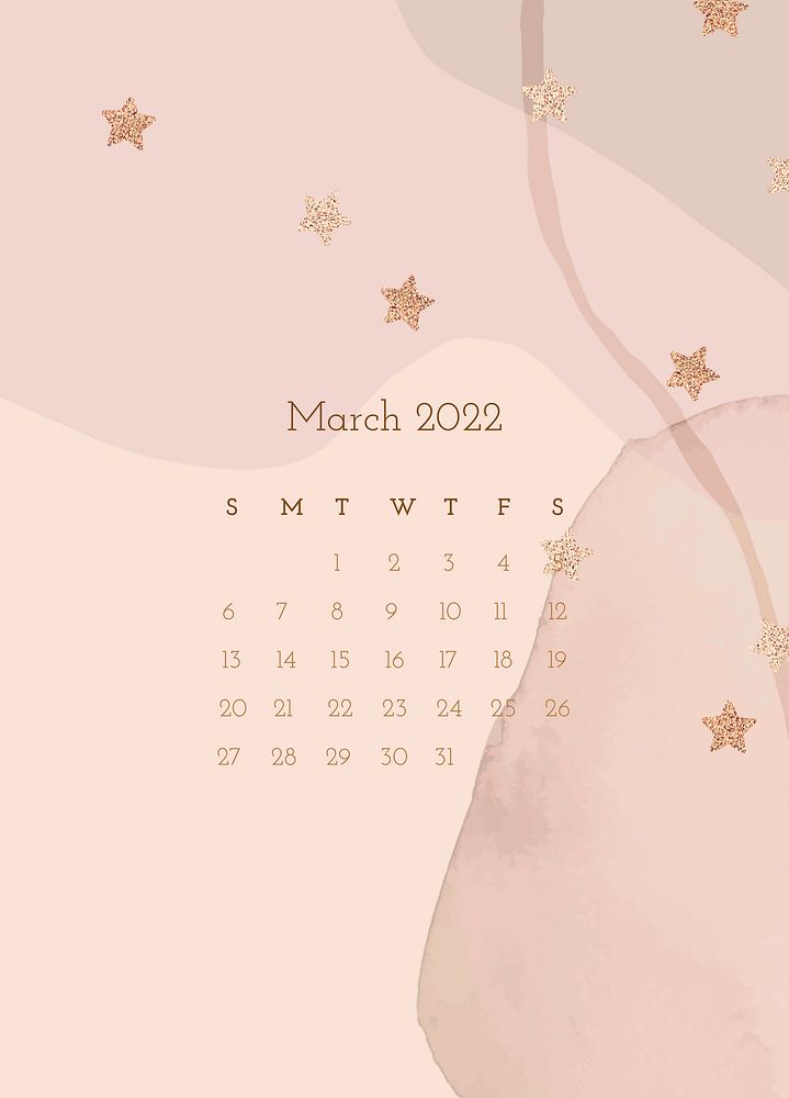 Pink 2022 March calendar template, monthly planner psd