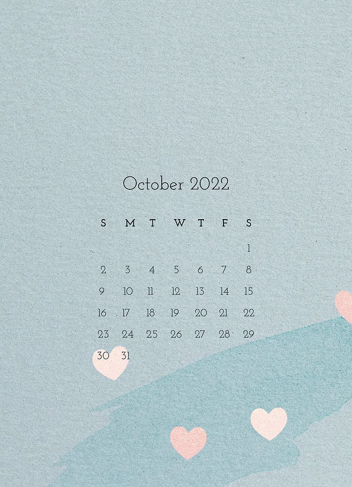 Cute 2022 October calendar template, monthly planner vector
