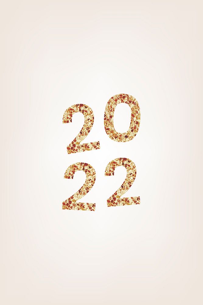 2022 gold glitter phone wallpaper, high resolution HD sequin new year text background vector