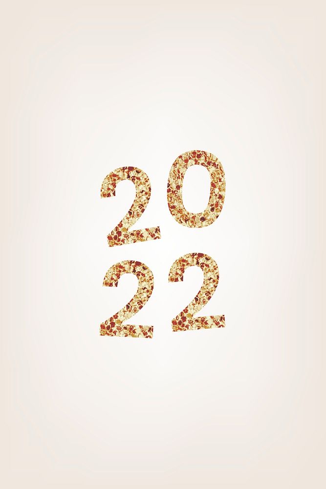 2022 gold glitter iPhone wallpaper, high resolution HD sequin new year text background psd
