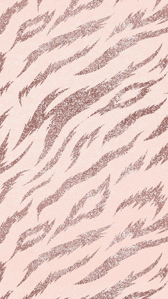 Pink tiger pattern phone wallpaper, animal skin texture background