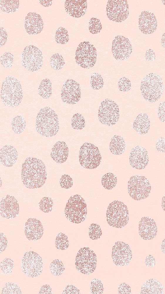 Rose gold polka dots iPhone wallpaper, cute pattern background