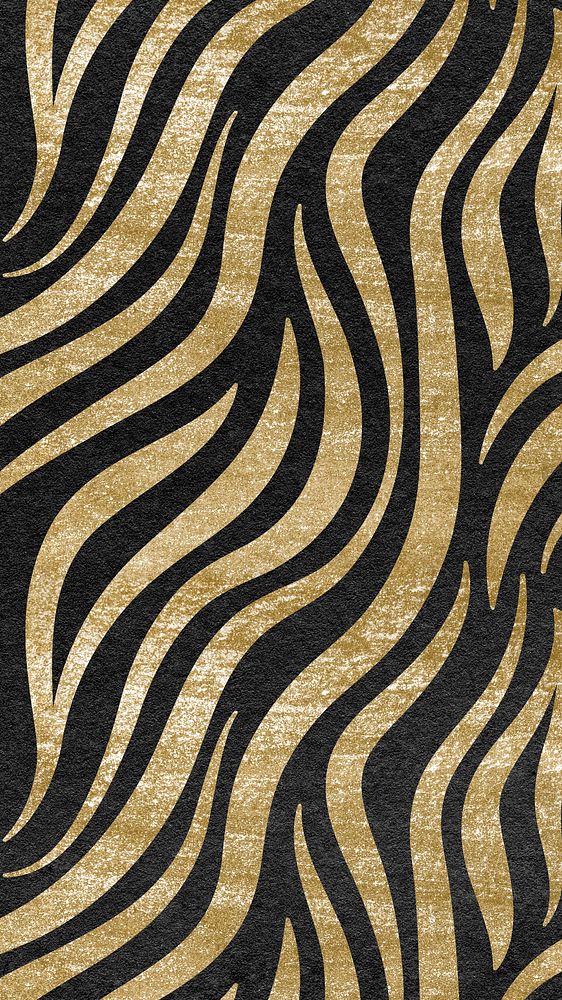 Gold zebra pattern mobile wallpaper, animal print background