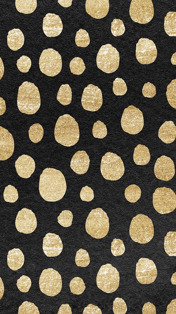 Black and gold glitter mobile wallpaper, cute pattern background