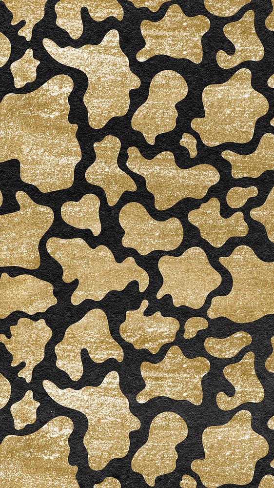 Black and gold iPhone wallpaper, aesthetic animal print background