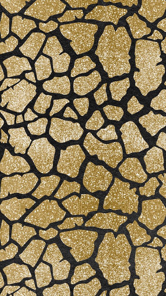 Gold cow skin mobile wallpaper, aesthetic animal print background