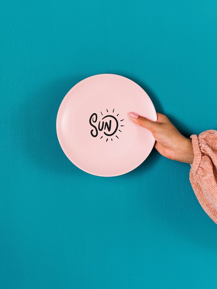 Design space on a pink plate mockup