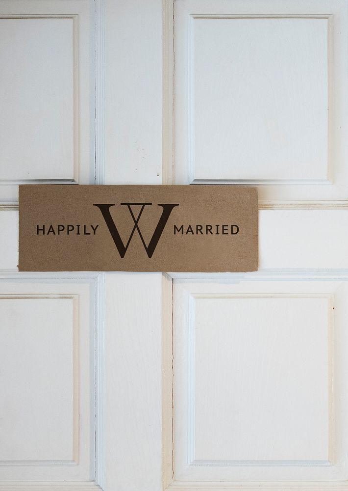 Welcome sign on a white door mockup