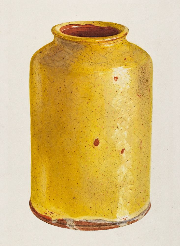 Jar (ca.1938) by Yolande Delasser. Original from The National Gallery of Art. Digitally enhanced by rawpixel.