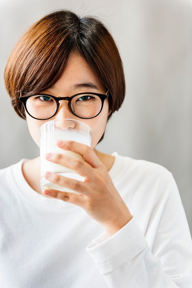 Milk Drinking Asian Ethnicity Relaxation Refresh Concept