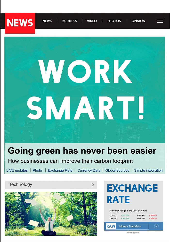 Work Smart Go Green Business Communication Data Concept