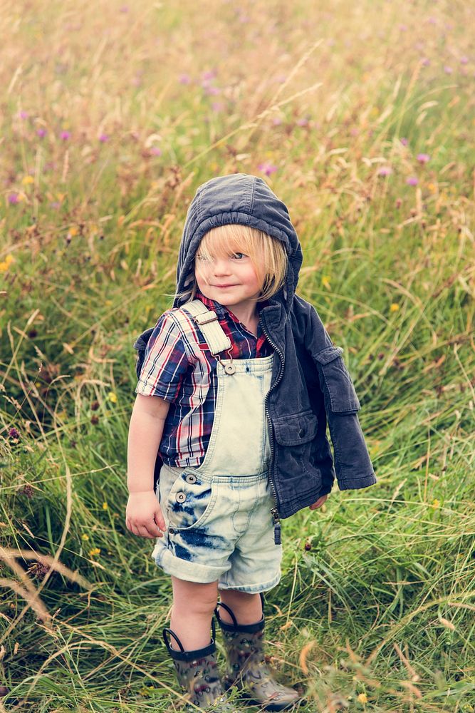 Little Boy Happiness Smiling Nature Outdoors Concept