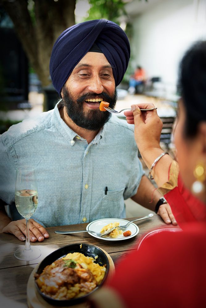 Indian Couple Dining Together Concept