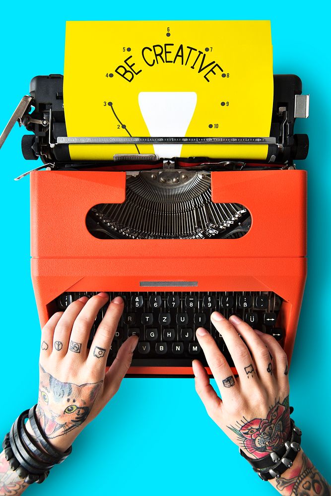 Creative ideas on paper in retro typewriter