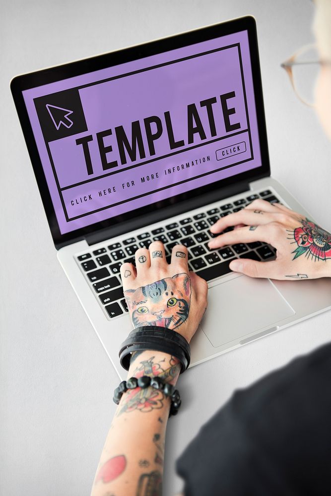 Layout template with mouse pointer icon