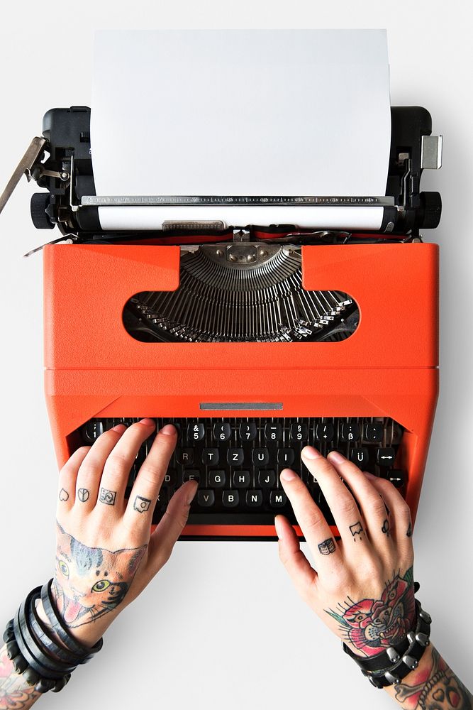 Tattoo Typewriter Machine Letter Journalism Concept