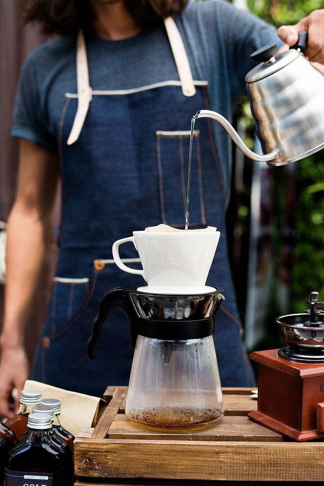 Barista Man Making Drip Coffee Show