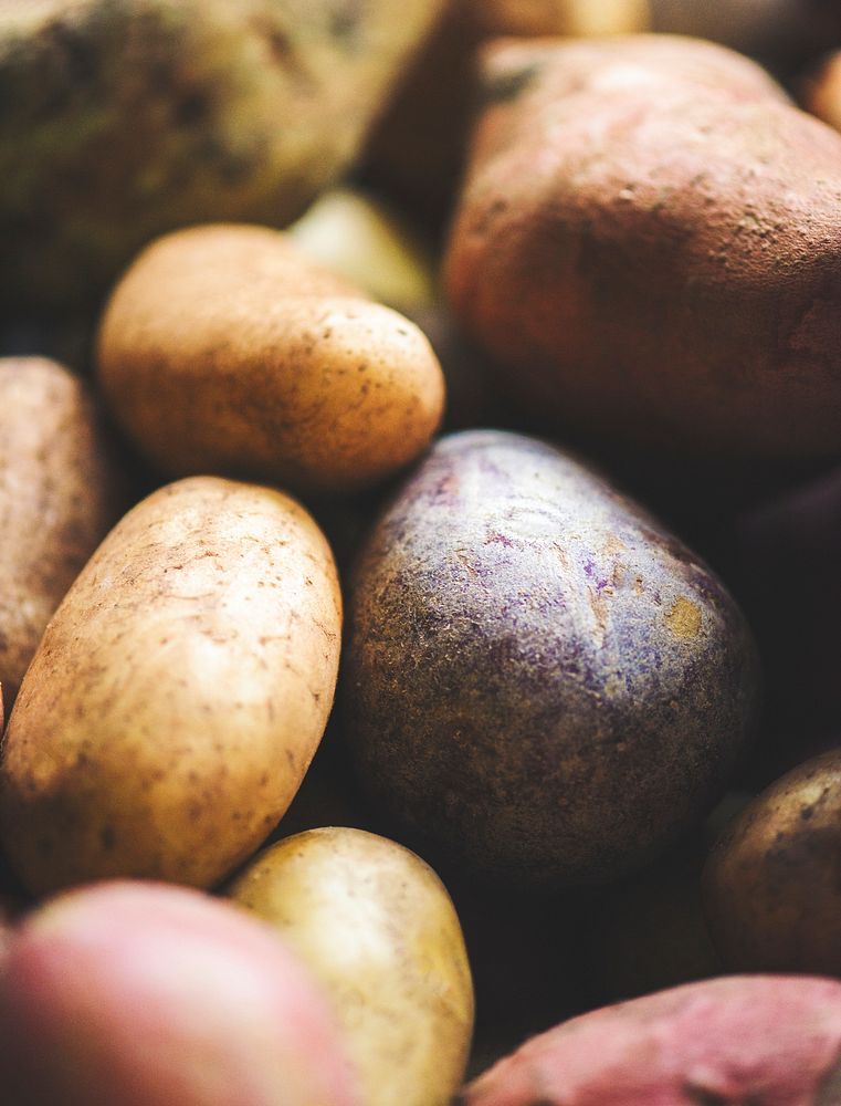 Closeup of potatoes fresh produce