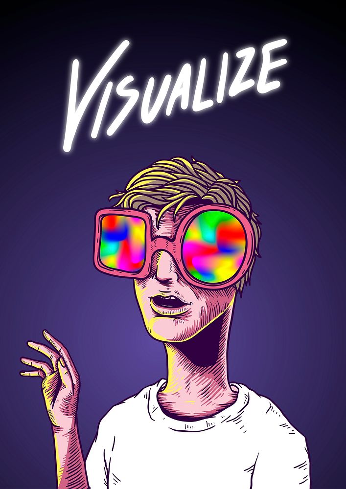 Visualize comic style vector