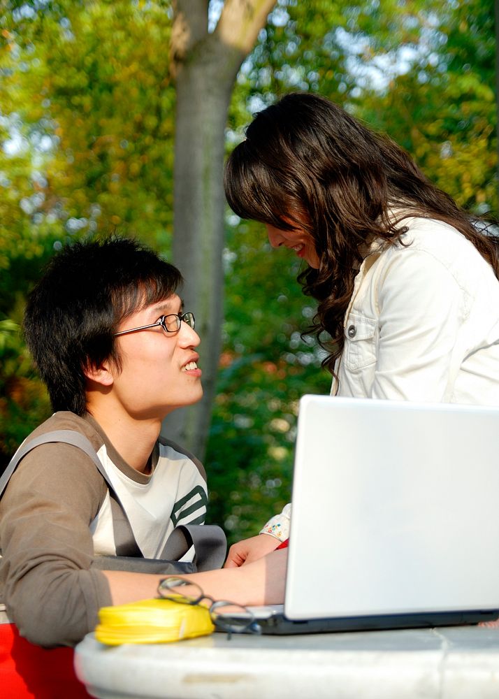 Asian couple.