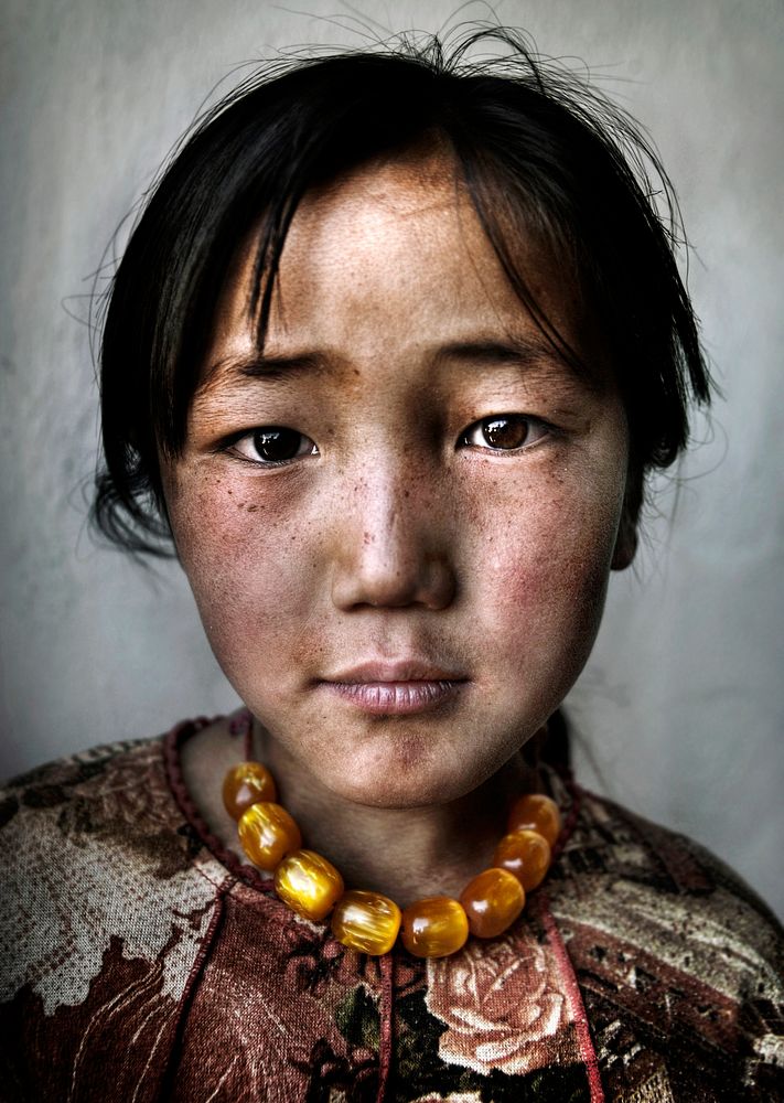 Portrait of a Mongolian girl