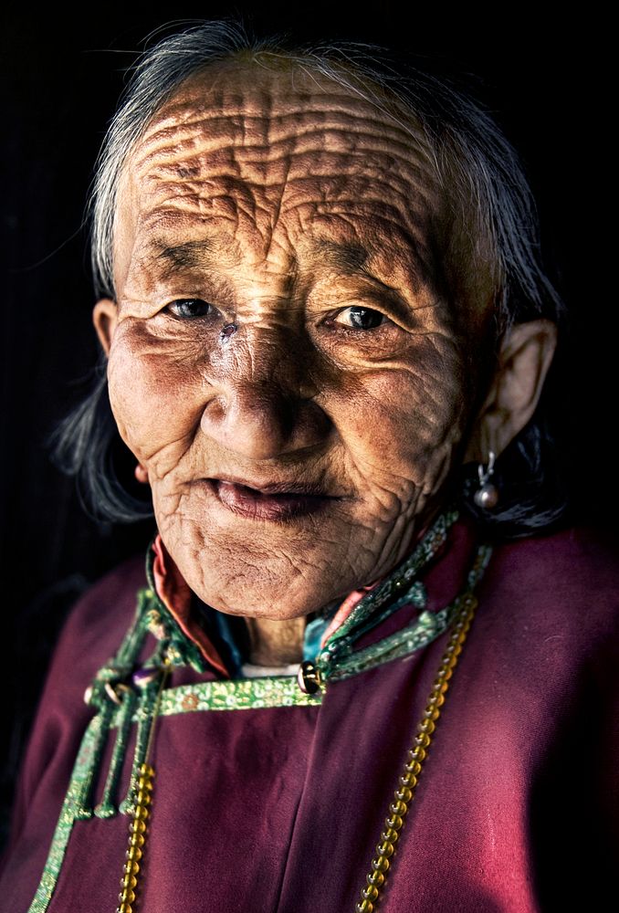 Mongolian woman in traditional dress.