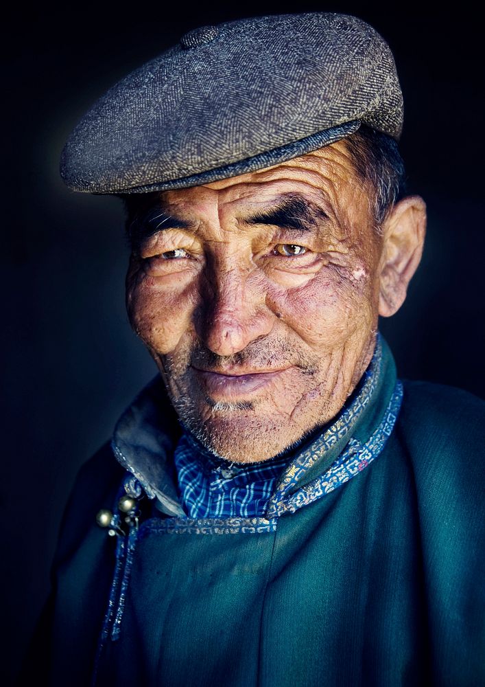 Mongolian man in traditional dress.