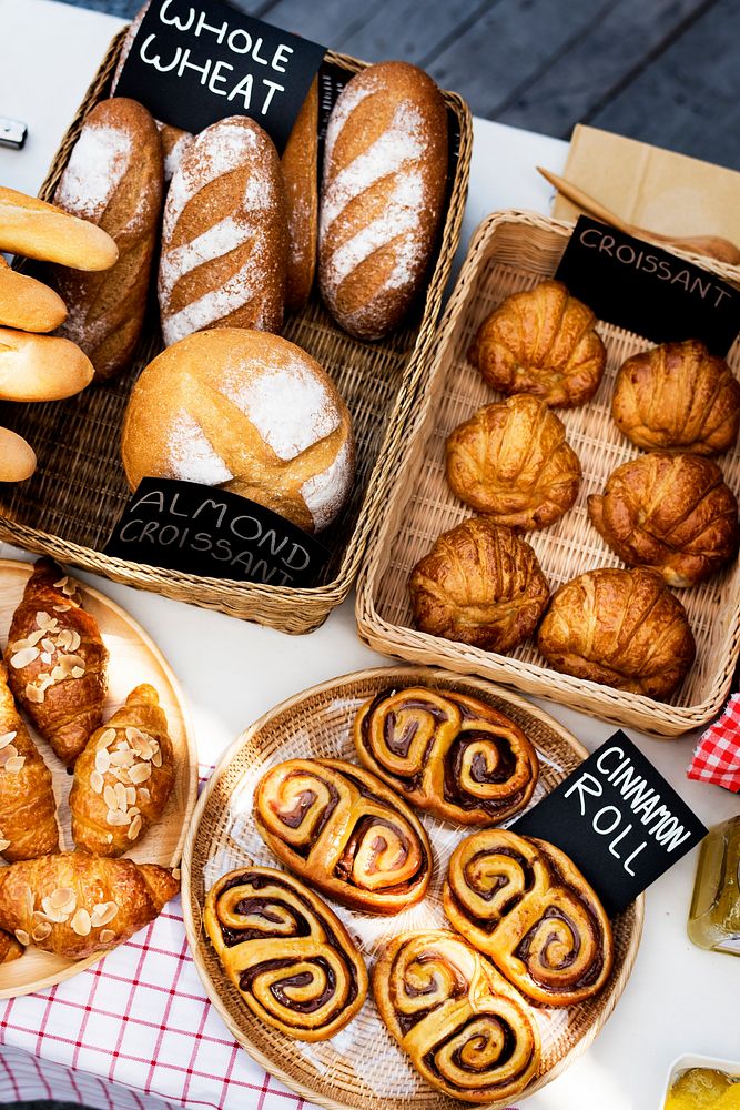 Various Fresh Baked Bakery Bread Products